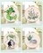4 Sets Embroidery Kit for Beginners,Hummingbird and Flower Cross Stitch Set for Include Embroidery Cloth Hoops Threads for Craft Lover Hand Stitch (Cat)